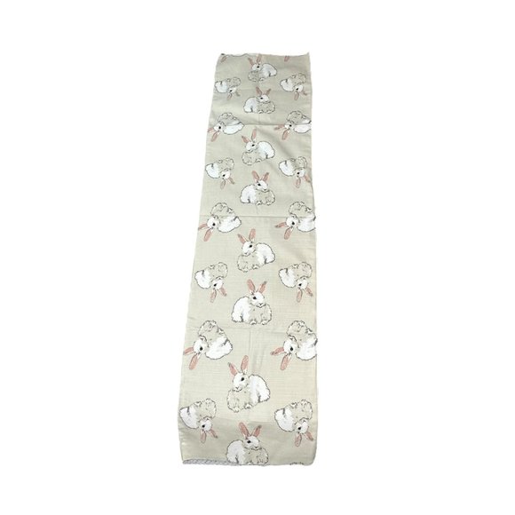 Hop Away Home Table Runner Easter Bunny Rabbits Farmhouse Shabby Chic Neutral - Picture 1 of 8